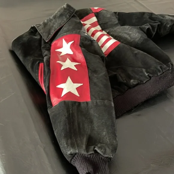 Leather American Flag Jacket. EUC, Suede, VINTAGE - Picture 3 of 5